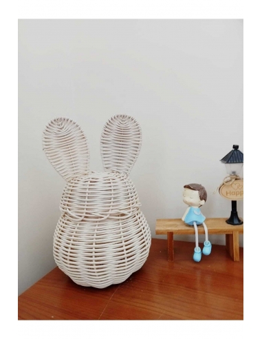 Rattan Bambu Hasır Tavşan Kulaklı Sepet 32 Cm