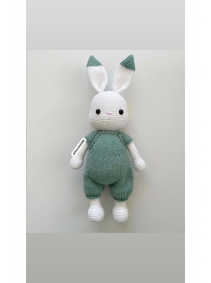 Büyük Tavşan Uyku Arkadaşı Amigurumi Organik Oyuncak 25 Cm